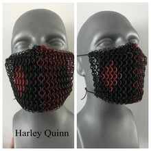 Load image into Gallery viewer, Chainmaille Mask. Handmade (Chainmail) face mask in your choice of colors, wear it with or without a liner. Unique and comfortable!