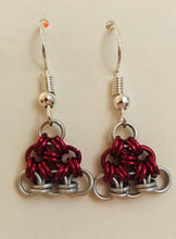 Load image into Gallery viewer, Tiny Chainmaille Santa Hat Earrings