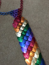 Load image into Gallery viewer, Scalemaille and Chainmaille Tie in your choice of colors. Scalemail necktie.