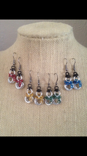 Load image into Gallery viewer, Tiny Snowmen Chainmaille Earrings