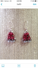 Load image into Gallery viewer, Tiny Chainmaille Santa Hat Earrings