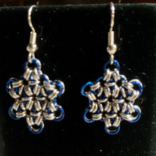 Load image into Gallery viewer, Tiny Chainmaille Snowflake Earrings