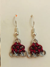 Load image into Gallery viewer, Tiny Chainmaille Santa Hat Earrings