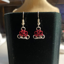 Load image into Gallery viewer, Tiny Chainmaille Santa Hat Earrings