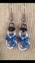 Load image into Gallery viewer, Tiny Snowmen Chainmaille Earrings