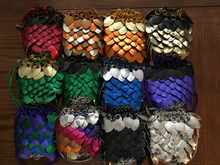 Load image into Gallery viewer, Scalemaille and Chainmaille Pouch / Scalemail and chainmail Dice Bag

