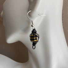 Load image into Gallery viewer, Tiny Chainmaille Bee Earrings
