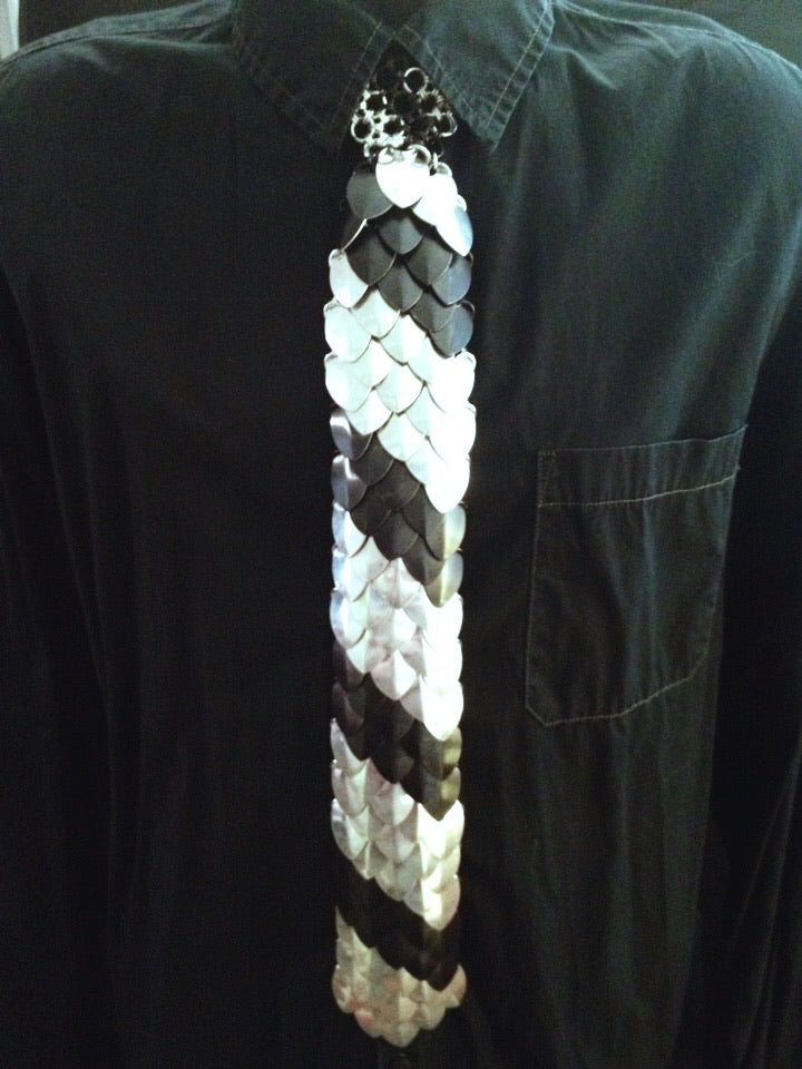 Scalemaille and Chainmaille Tie in your choice of colors. Scalemail necktie.