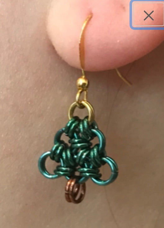 Tiny Chainmaille Tree Earrings