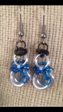 Load image into Gallery viewer, Tiny Snowmen Chainmaille Earrings
