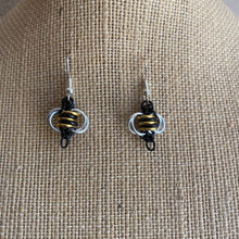 Load image into Gallery viewer, Tiny Chainmaille Bee Earrings
