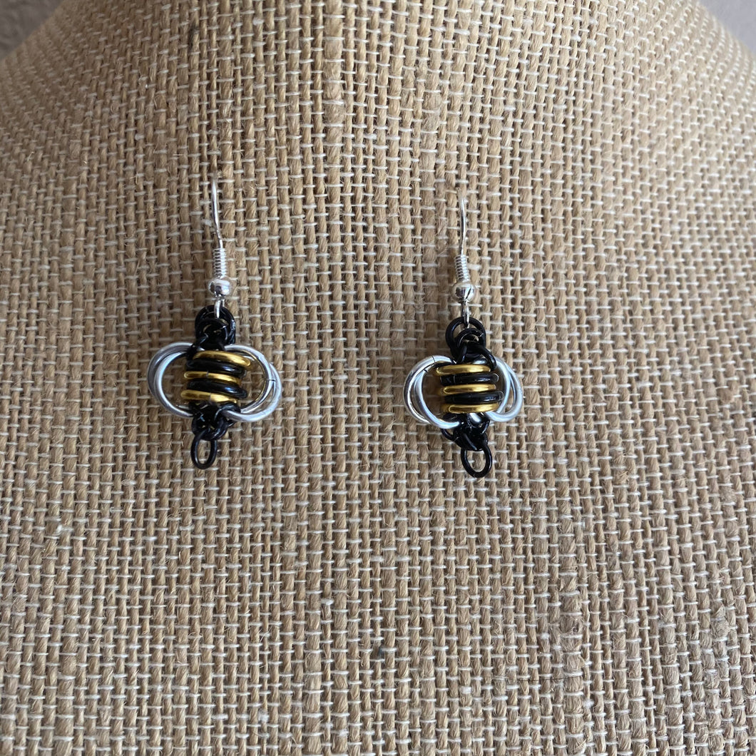 Tiny Chainmaille Bee Earrings